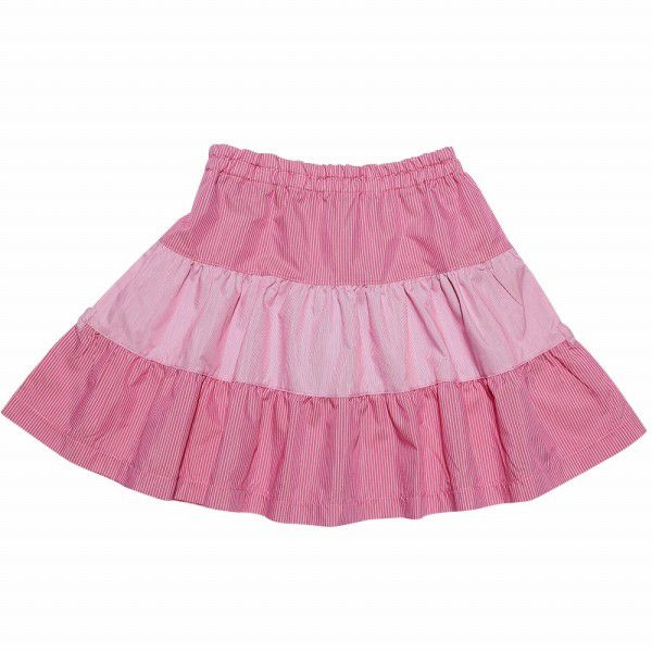 Skirt with striped pattern ribbon Pink back