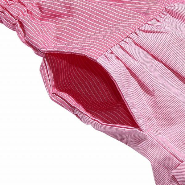 Skirt with striped pattern ribbon Pink Design point 2