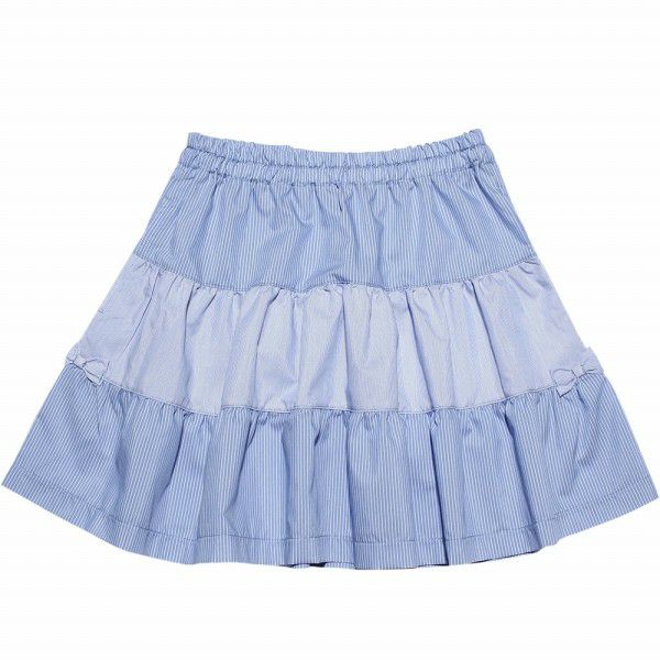 Skirt with striped pattern ribbon Blue front
