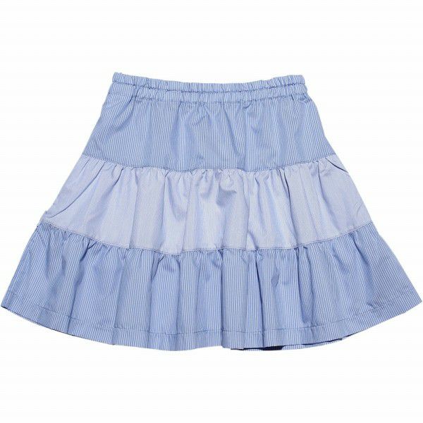 Skirt with striped pattern ribbon Blue back
