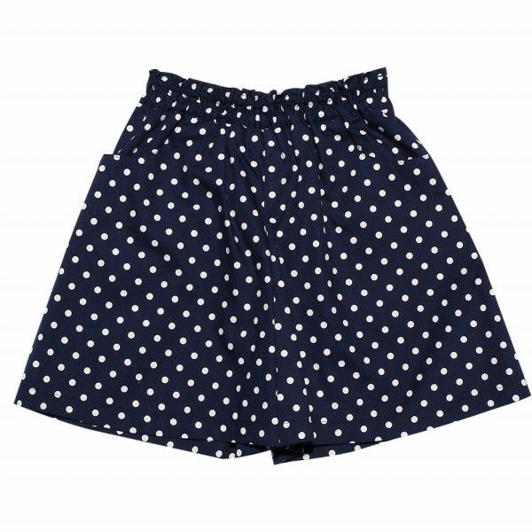 Japanese cotton 100 % dot pattern culotto pants Navy front