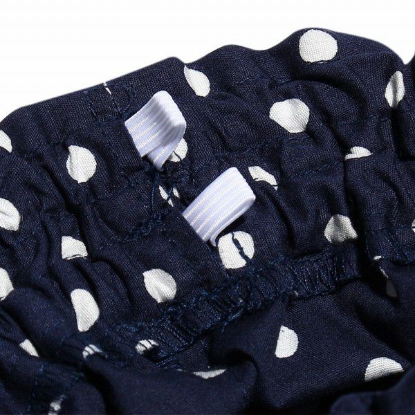 Japanese cotton 100 % dot pattern culotto pants Navy Design point 2