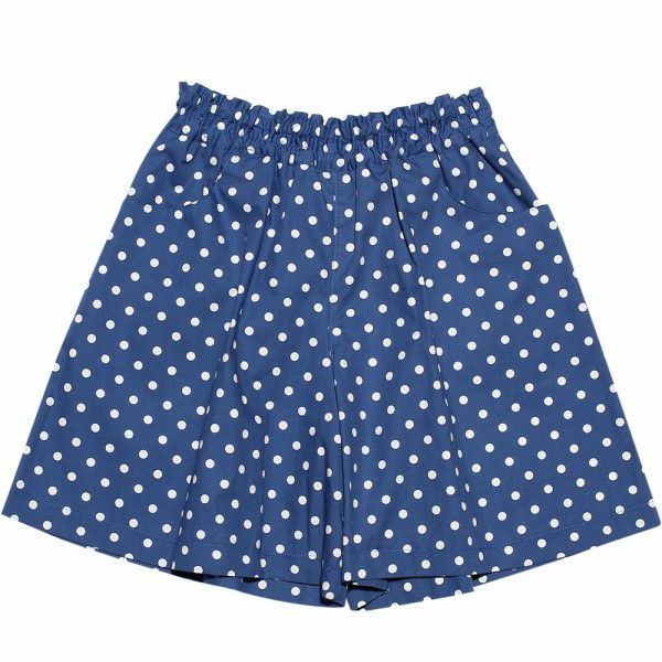 Japanese cotton 100 % dot pattern culotto pants Blue front