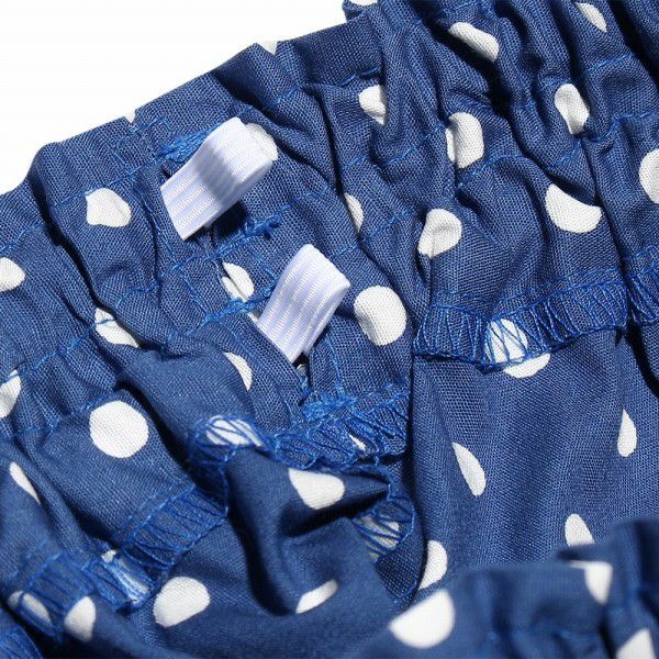 Japanese cotton 100 % dot pattern culotto pants Blue Design point 2