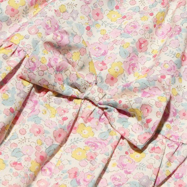 100 % Japanese cotton skirt with floral ribbon Pink Design point 1