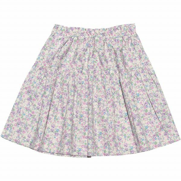 100 % Japanese cotton skirt with floral ribbon Purple back