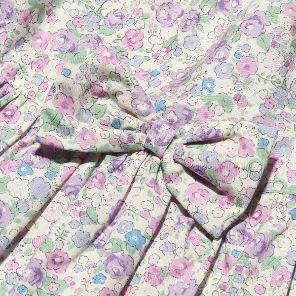 100 % Japanese cotton skirt with floral ribbon Purple Design point 1