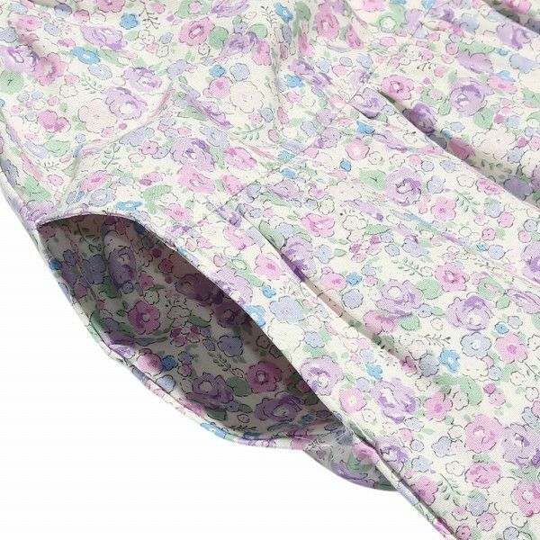 100 % Japanese cotton skirt with floral ribbon Purple Design point 2