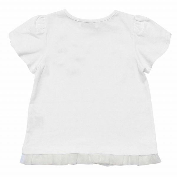 Children's clothing girl ribbon tulip sleeve T -shirt off -white (11) back