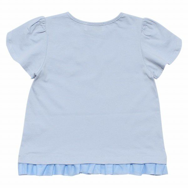Children's clothing girl ribbon tulip sleeve T -shirt blue (61) back