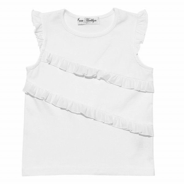 100 % cotton T -shirt with chiffon flilling Off White front