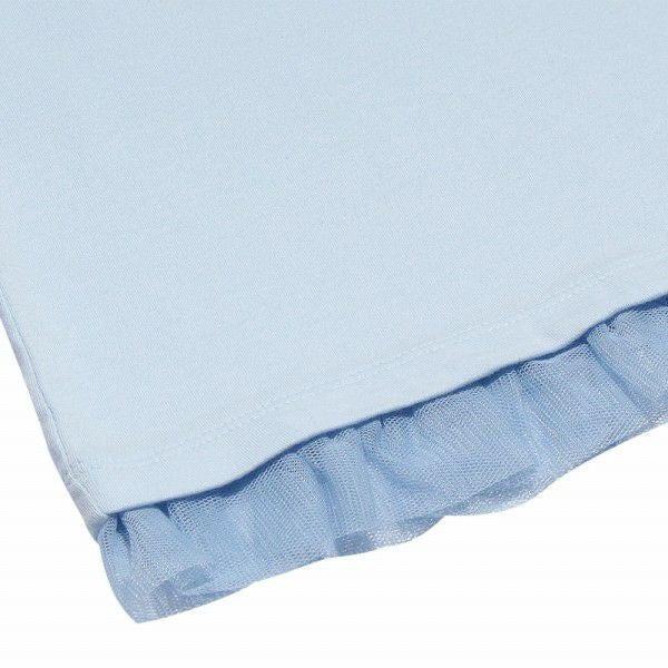 Children's clothing girl ribbon applique & motif T -shirt blue (61) Design point 2