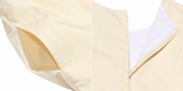 Children's clothing girl 100 % cotton flower motif & print ribbon One -piece off -white (11) Design point 2