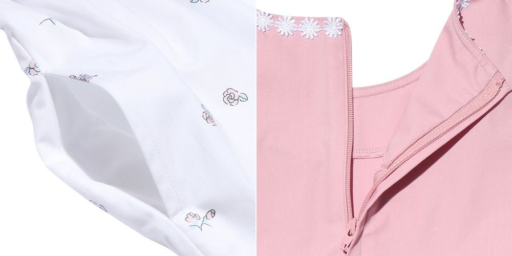 Children's clothing girl 100 % cotton flower & piano & gardemplint dress pink (02) Design point 2
