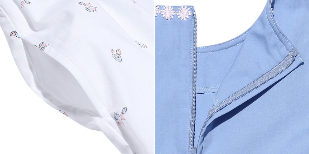 Children's clothing girl 100 % cotton flower & piano & gardemplint dress blue (61) Design point 2