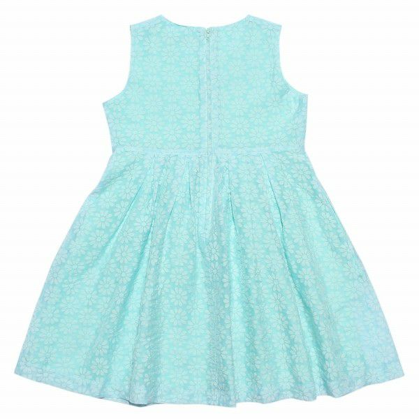 Children's clothing girl Opal processing One -piece green with flower pattern (08) back