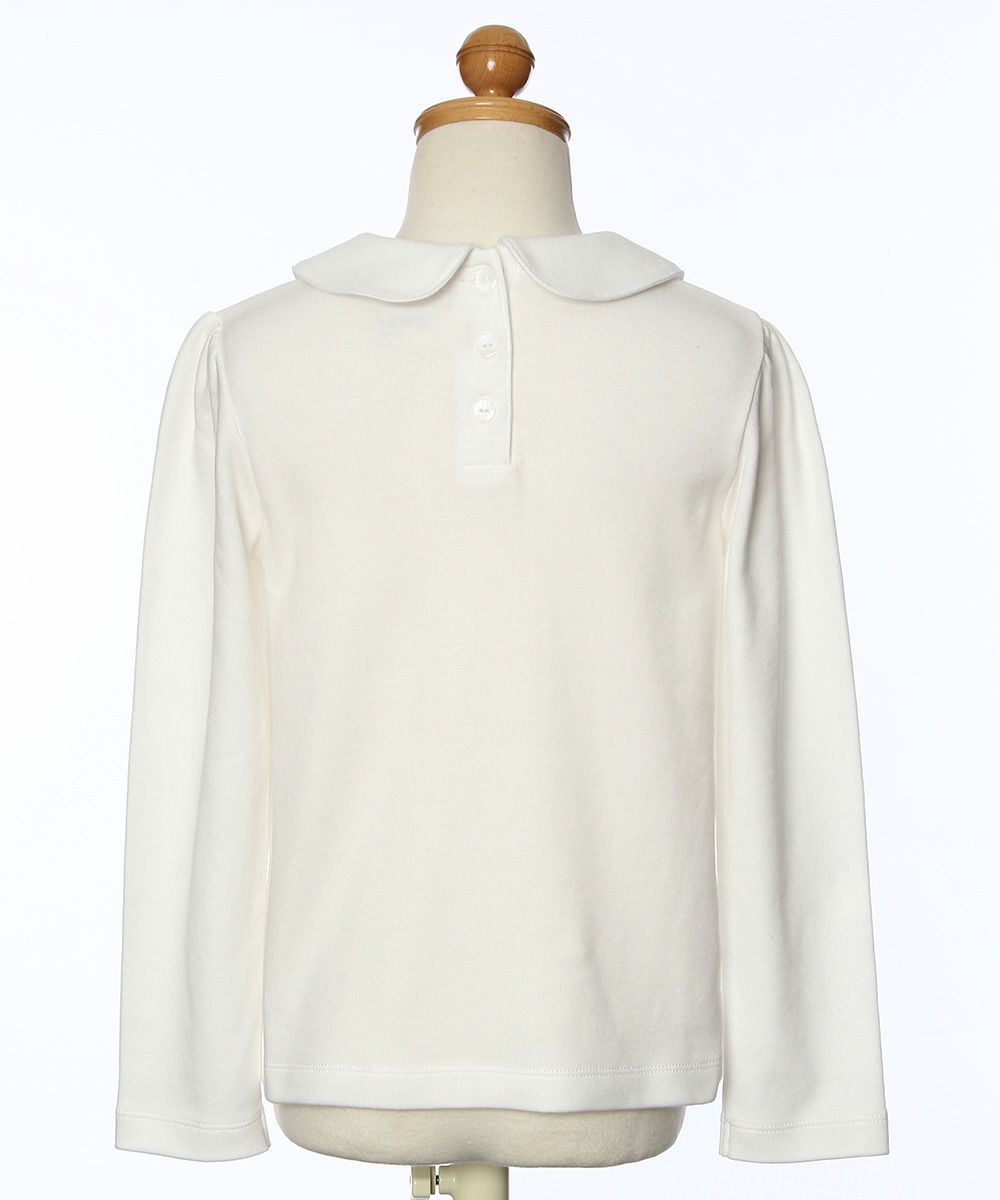 Children's clothing girl 100 % cotton tack round collar blouse off white (11) Torso