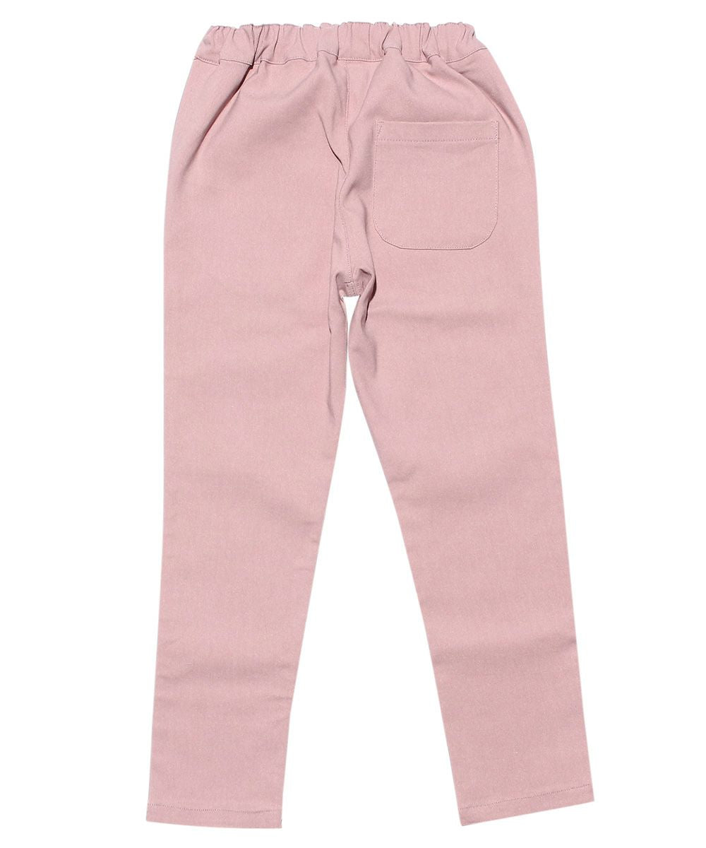 Stretch twill knit full length pants Pink back