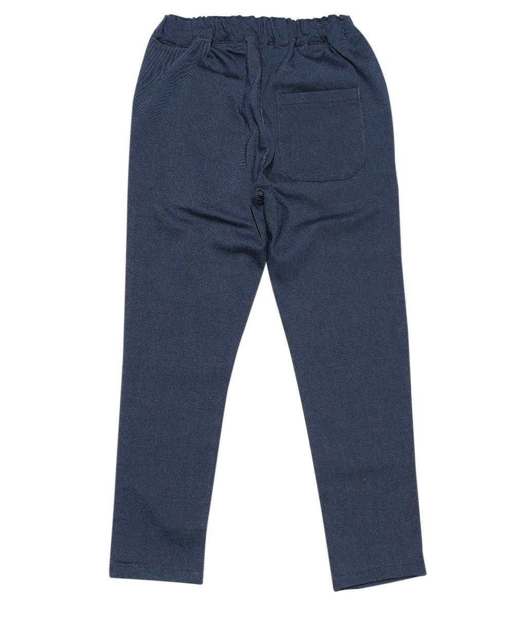 Stretch twill knit full length pants Navy back