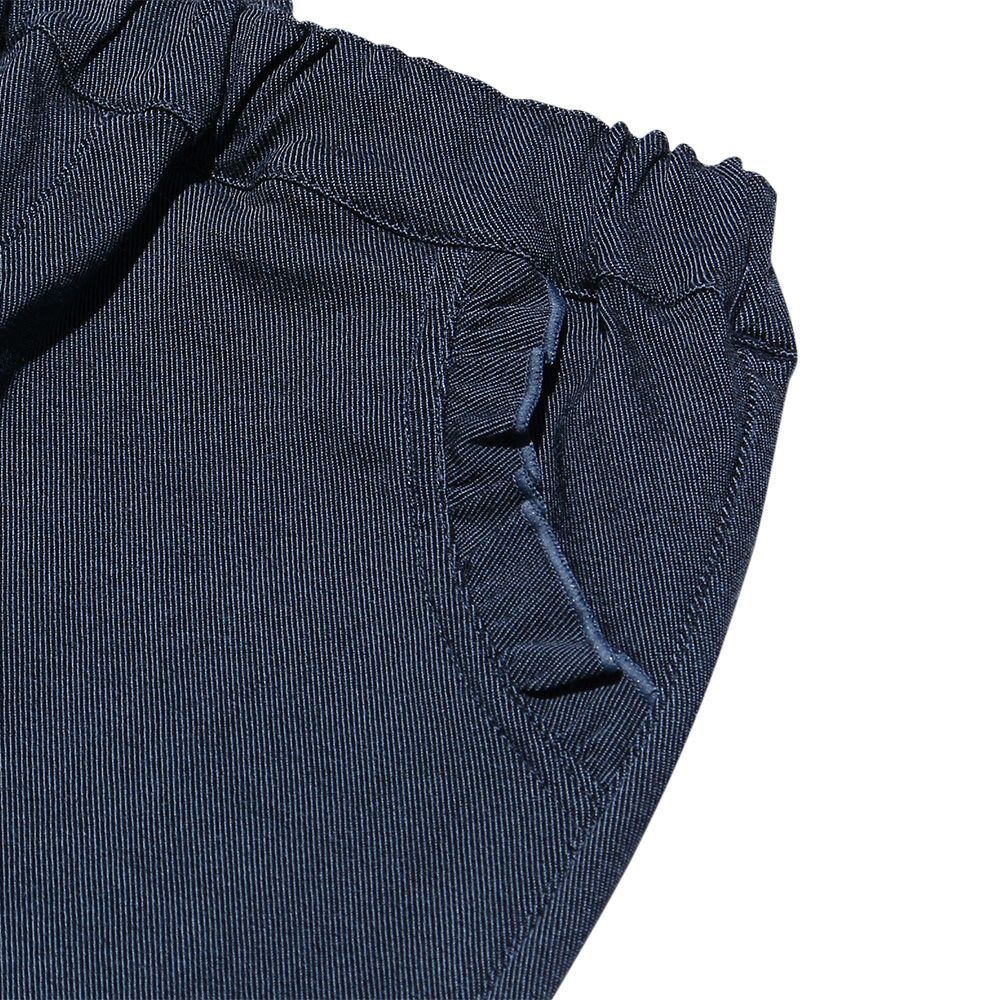 Stretch twill knit full length pants Navy Design point 1