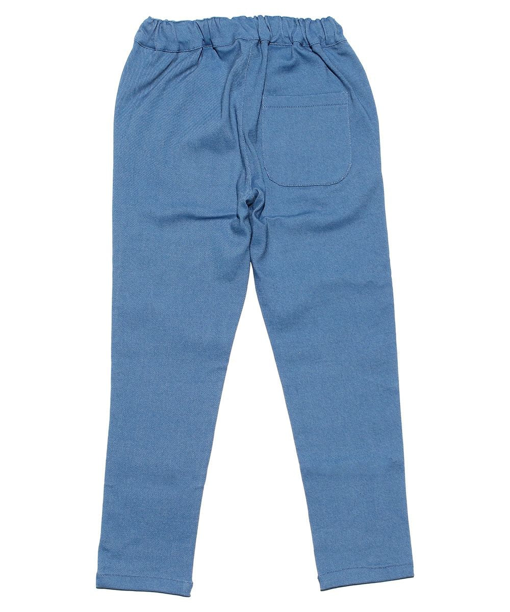 Stretch twill knit full length pants Blue back