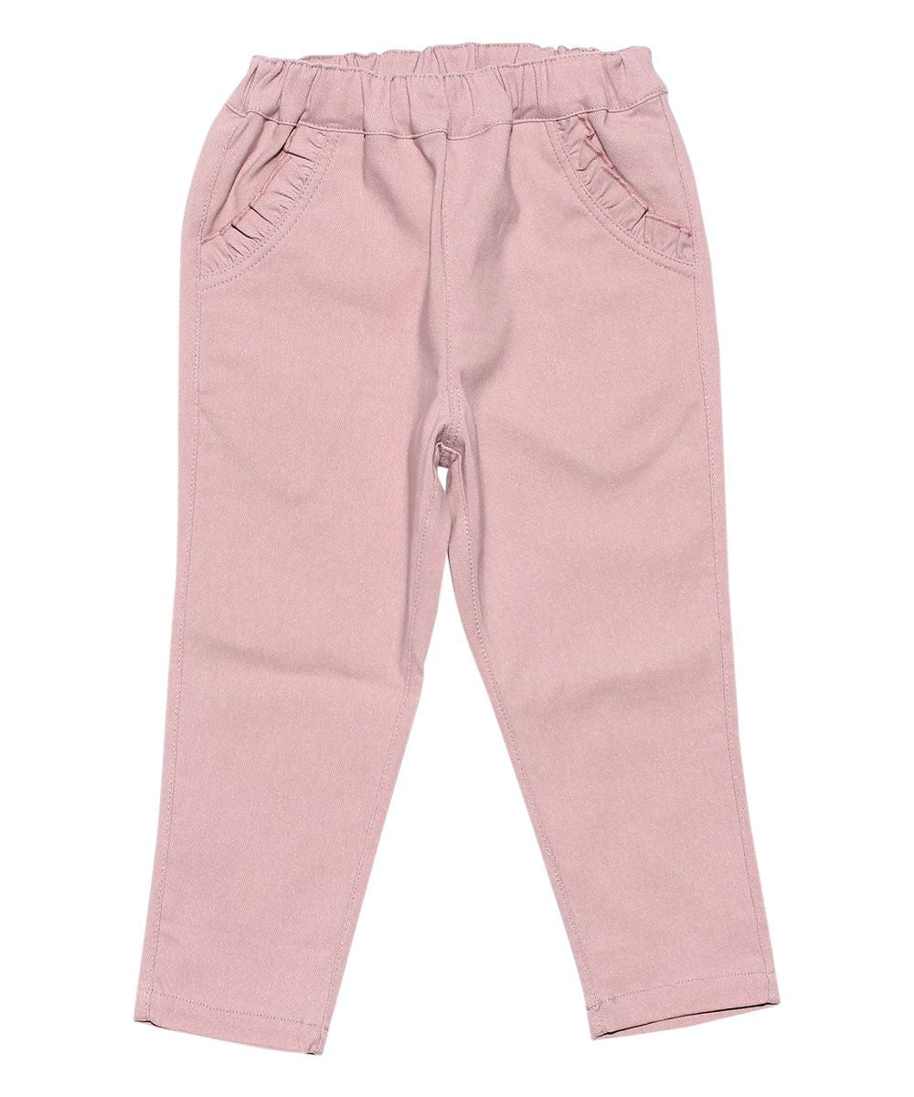 Baby Clothing Girl Baby Size Stretch Twill Knit Full Length Pants Pink (02) Front