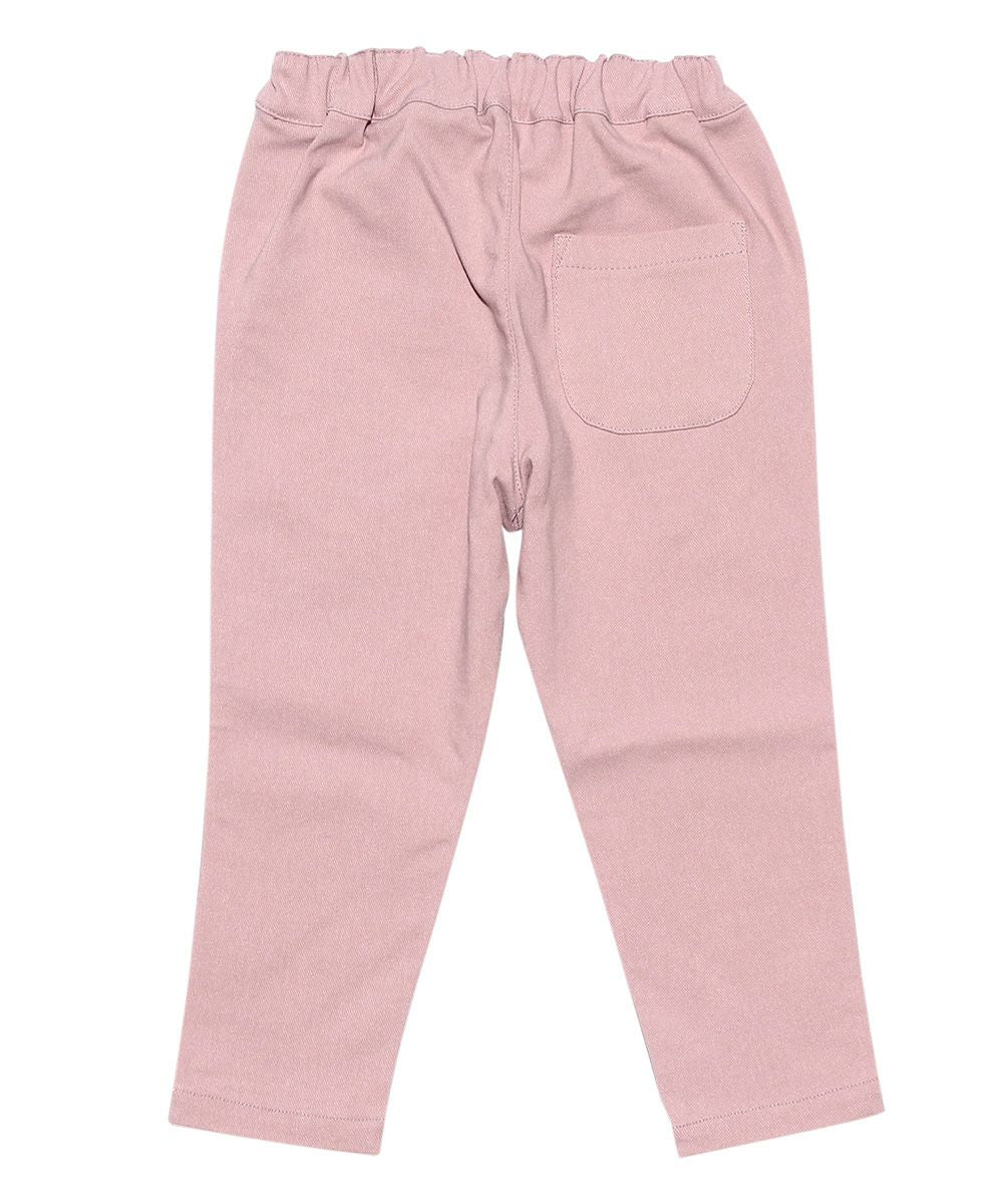 Baby Clothes Girl Baby Size Stretch Twill Knit Full Length Pants Pink (02) The back