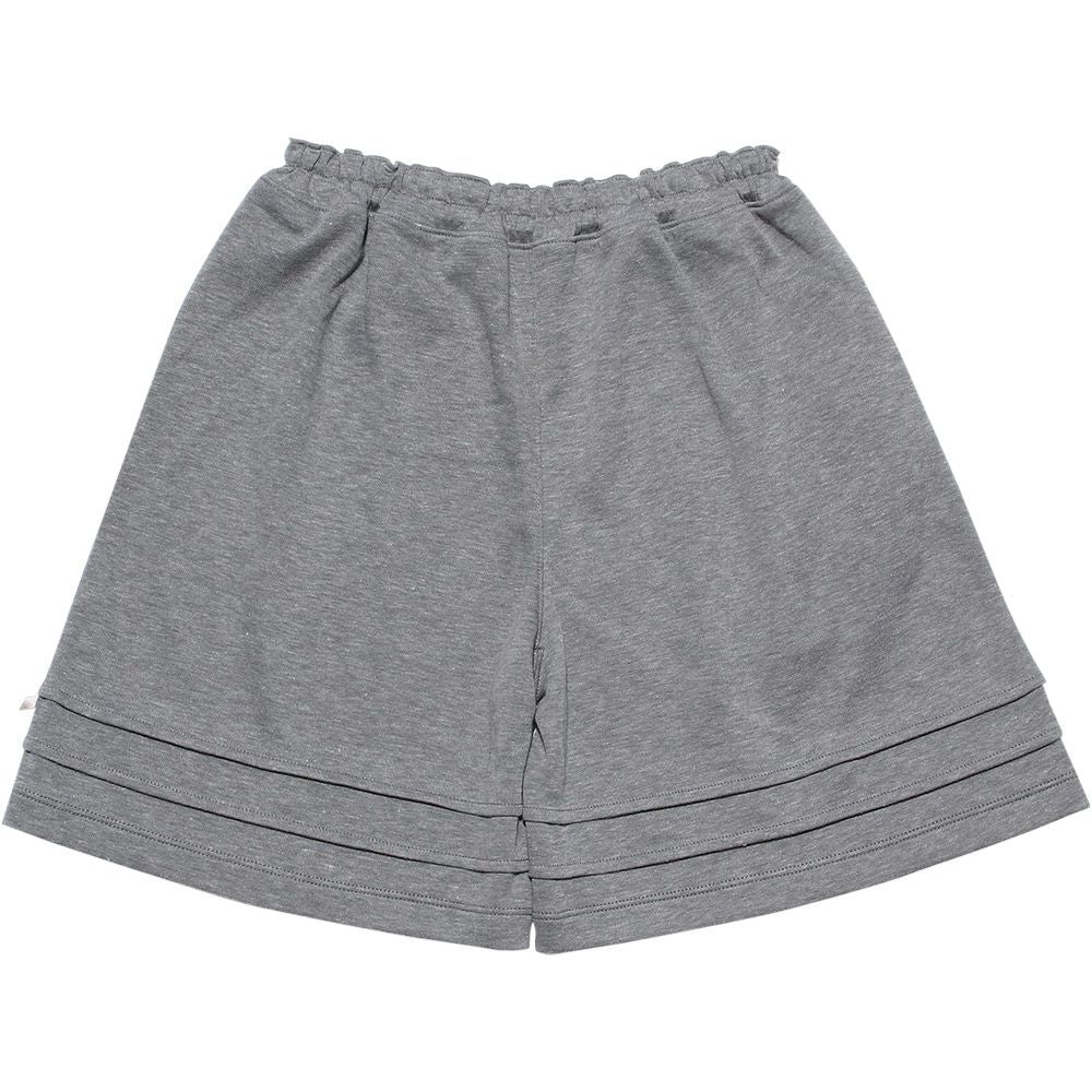 Curotto pants with double knit material tuck ribbon Misty Gray back