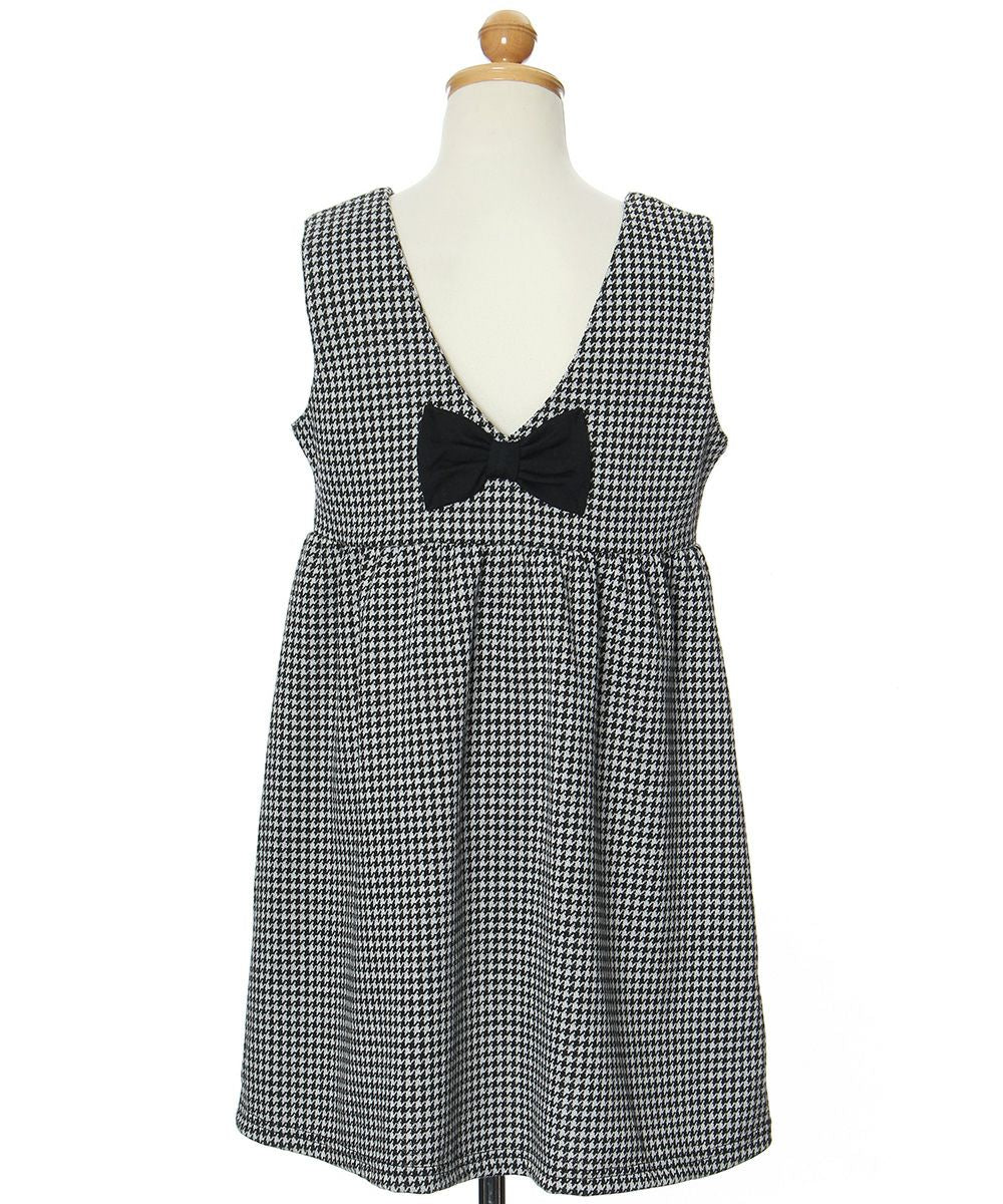 2wayV neck dress with staggered ribbon White/Black torso