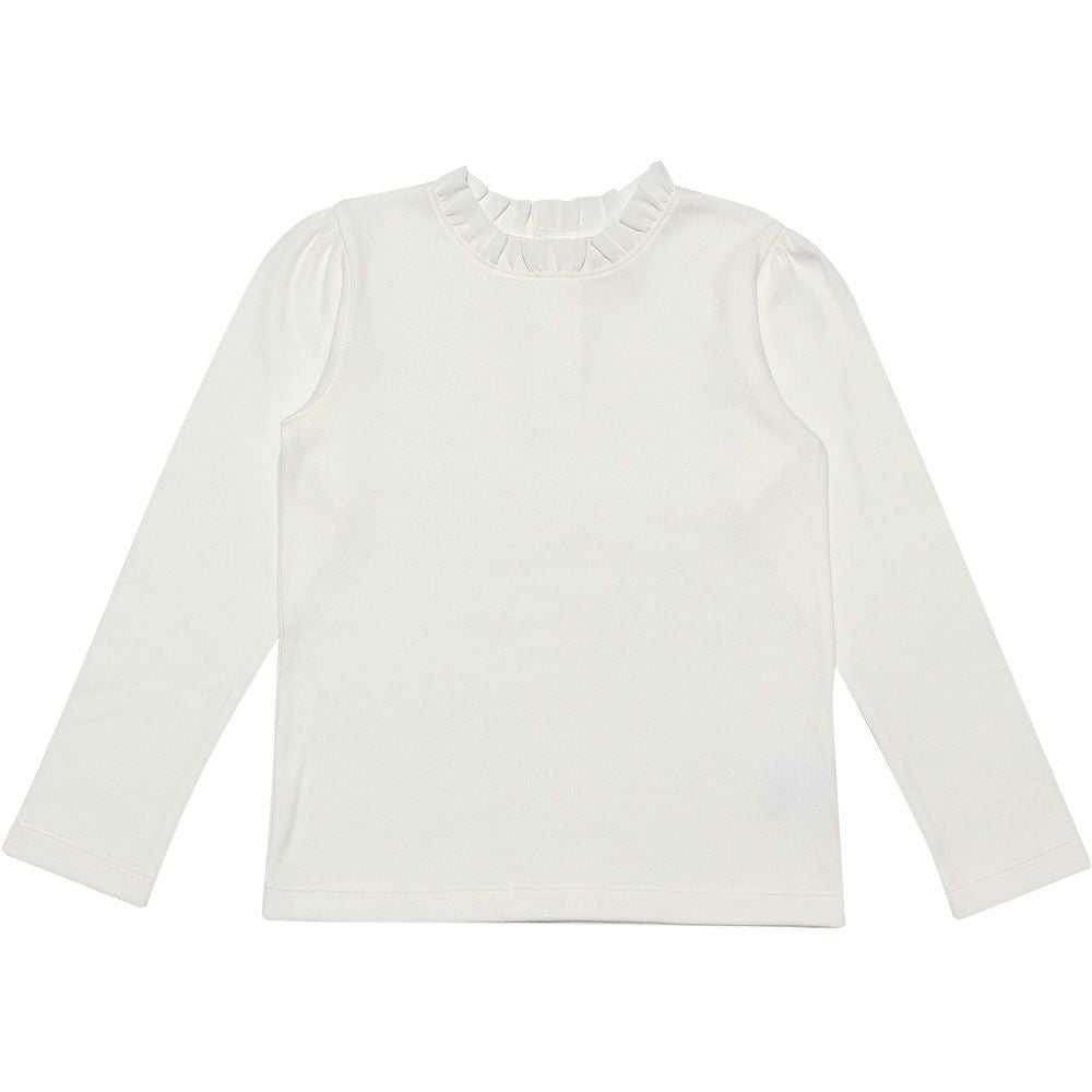Chiffon Frill High Neck Inner T -shirt Off White front