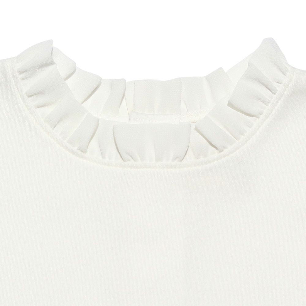 Chiffon Frill High Neck Inner T -shirt Off White Design point 1