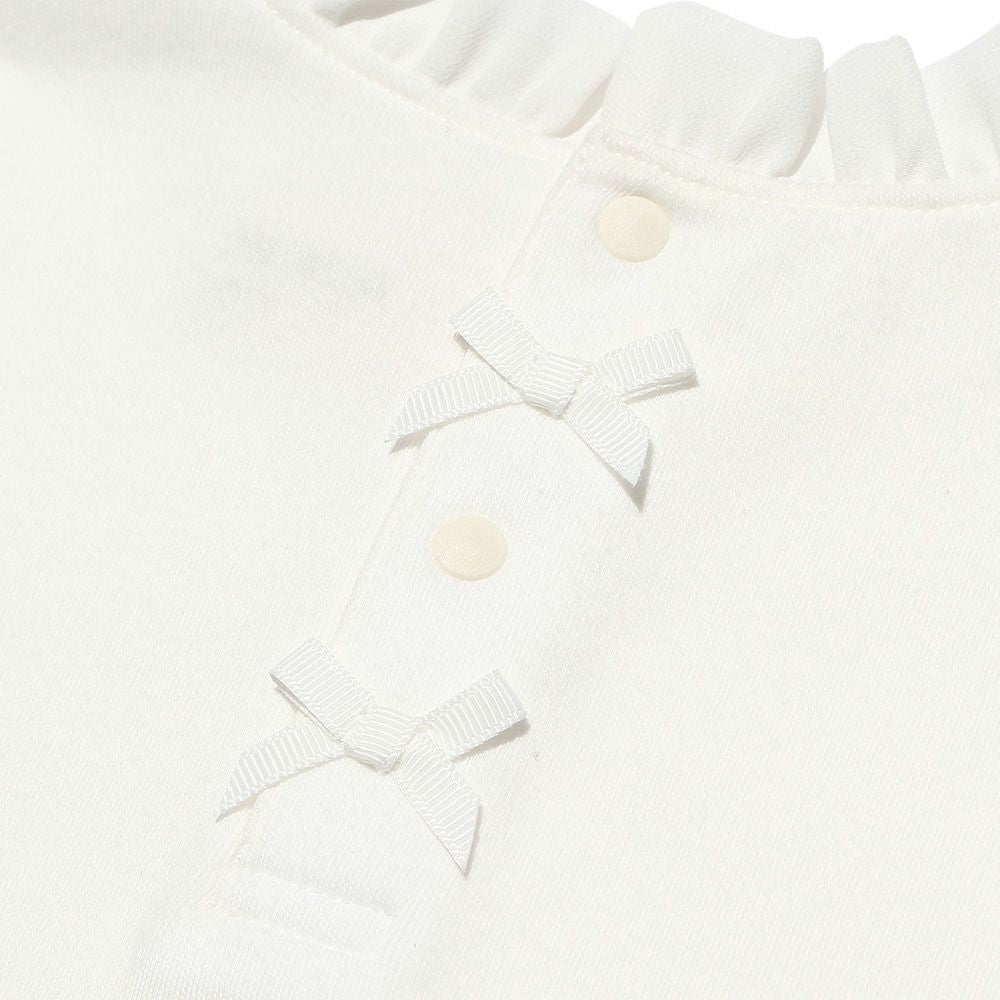 Chiffon Frill High Neck Inner T -shirt Off White Design point 2