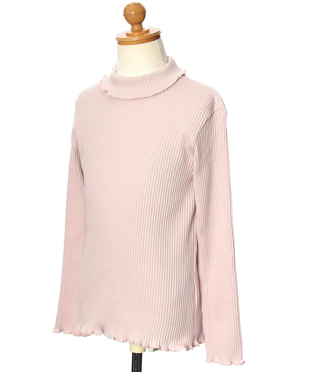 Children's clothing girls 100 % cotton ribbneck T -shirt pink (02) torso