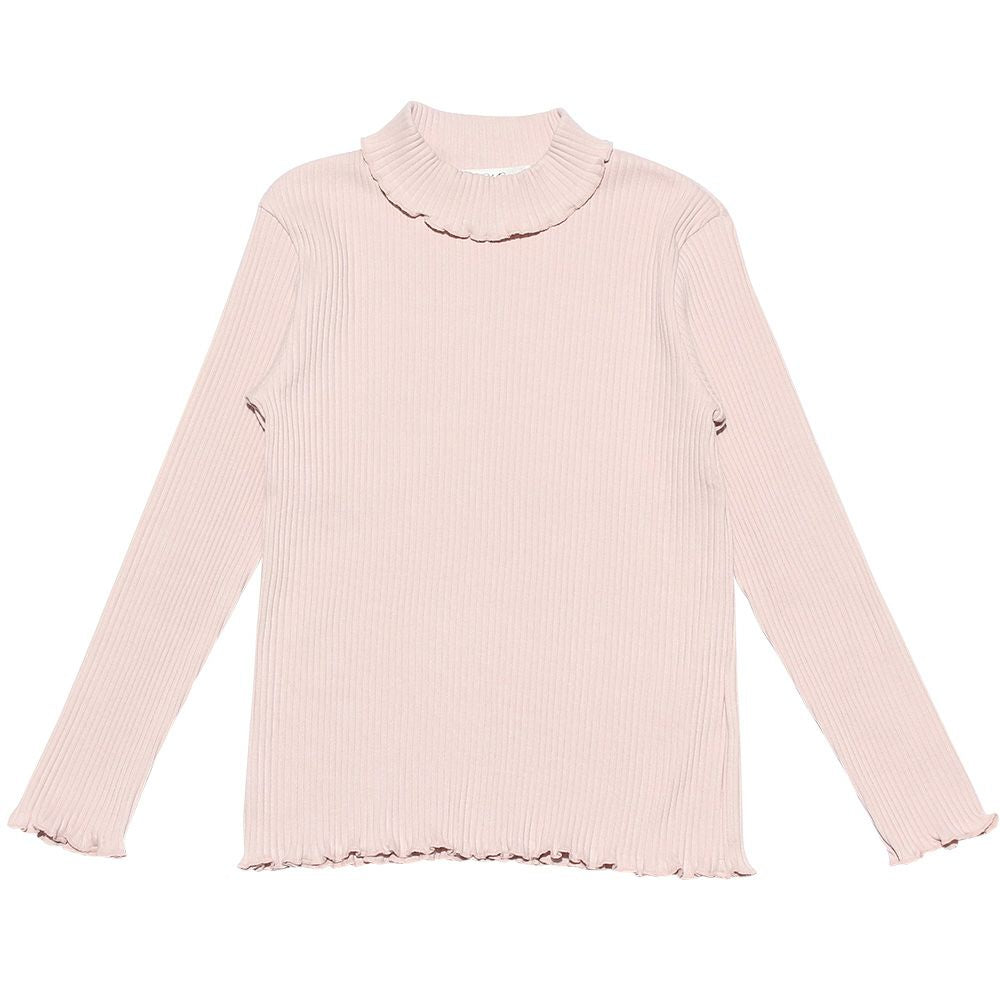 Children's clothing girls 100 % cotton ribbneck T -shirt pink (02) front