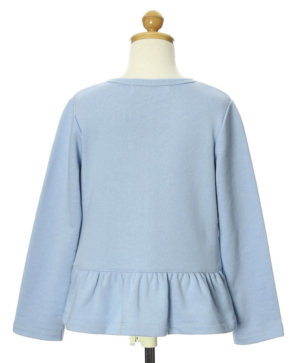 Children's clothing girl ribbon & frilled back zip -up jacket blue (61) Torso