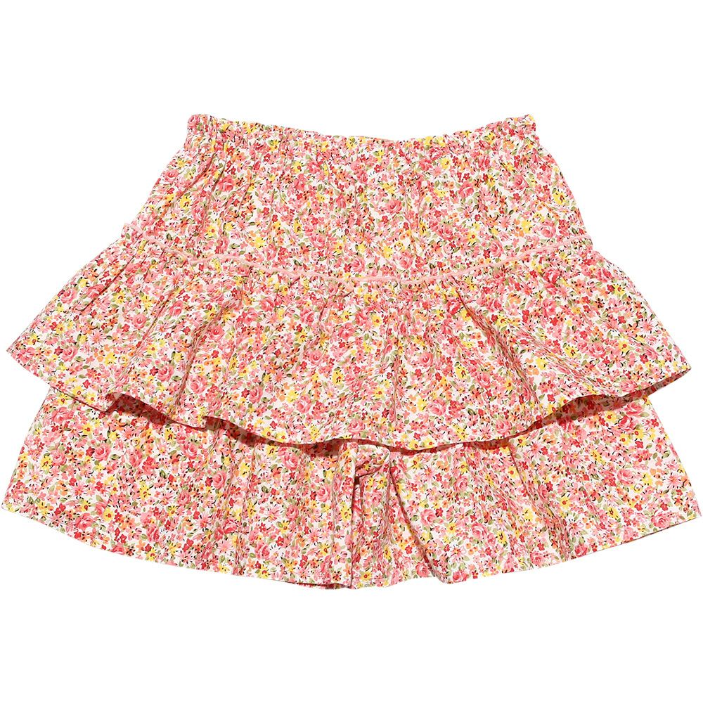 Children's clothing girl flower pattern frillecurot pants pink (02) back