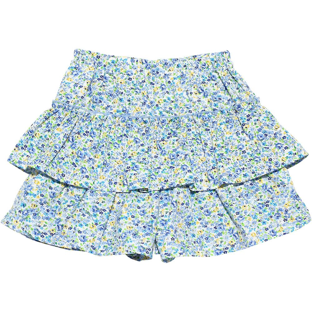 Children's clothing girl flower pattern frillecurot pants blue (61) back