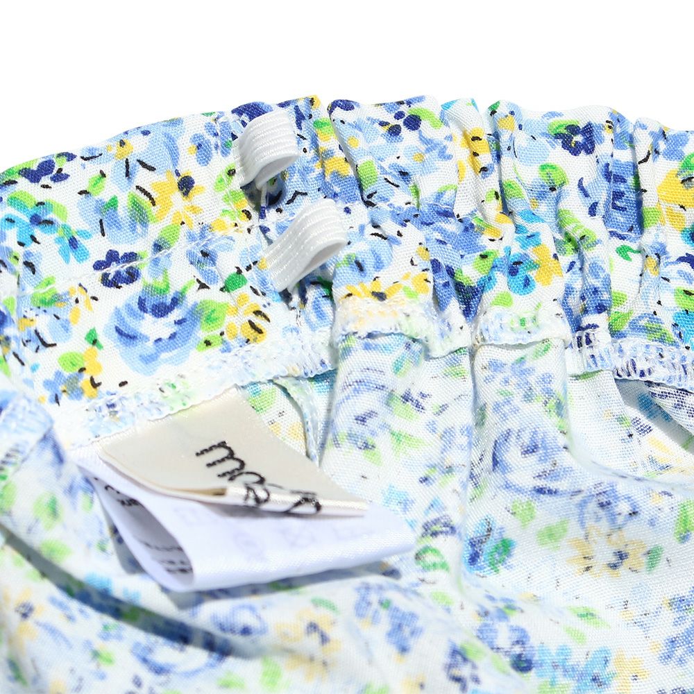 Children's clothing girl flower pattern frillecurot pants blue (61) Design point 2