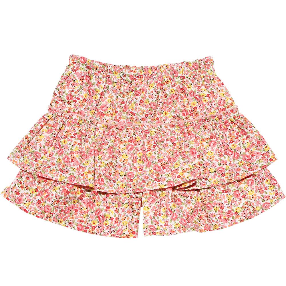 Baby Clothes Girl Baby Size Flower Pattern Frill Curot Pants Pink (02)