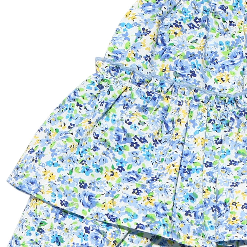 Baby Clothing Girl Baby Size Flower Pattern Frill Curot Pants Blue (61) Design Point 1