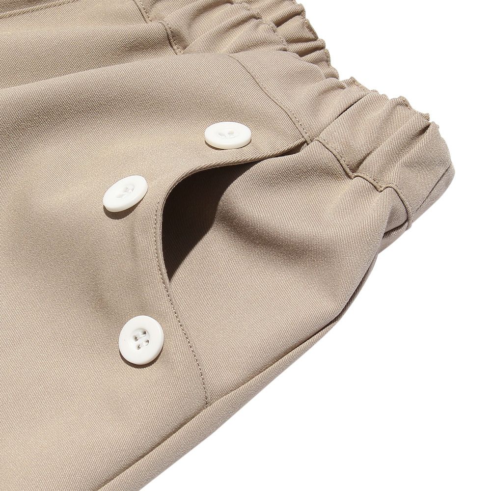 Children's clothing girl decoration button Pocket three-quarter length Gaucho pants beige (51) Design point 2