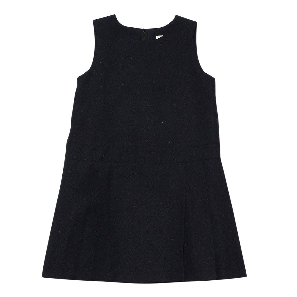 Japanese waist switching tack dress Navy front