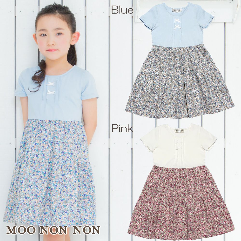 Children's clothing girl 100 % floral docking dress