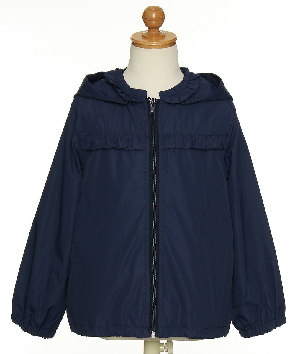 Children's clothing girl removal zip -up parka jacket navy (06) torso