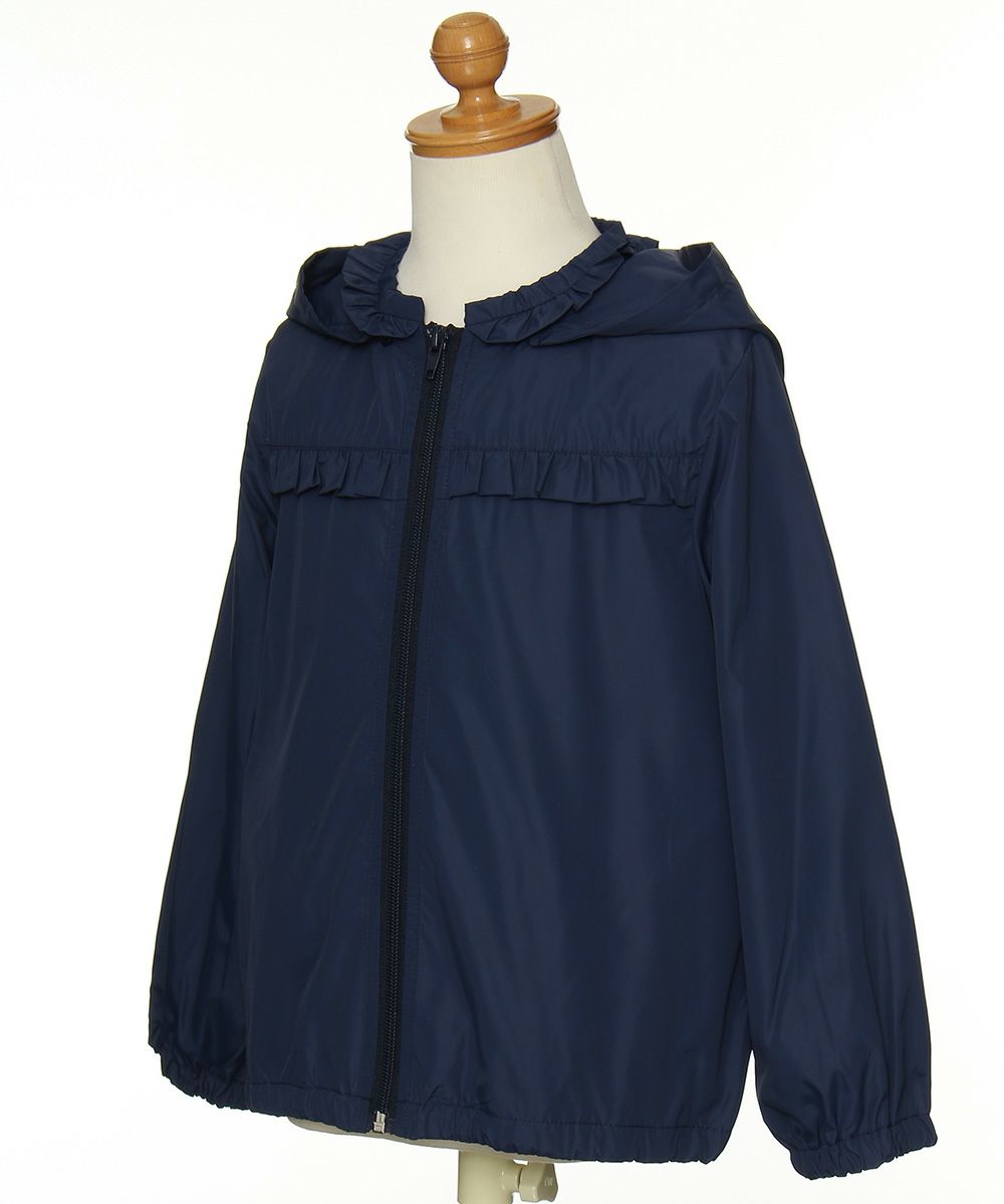 Children's clothing girl removal with hooded zip -up parka jacket navy (06) torso