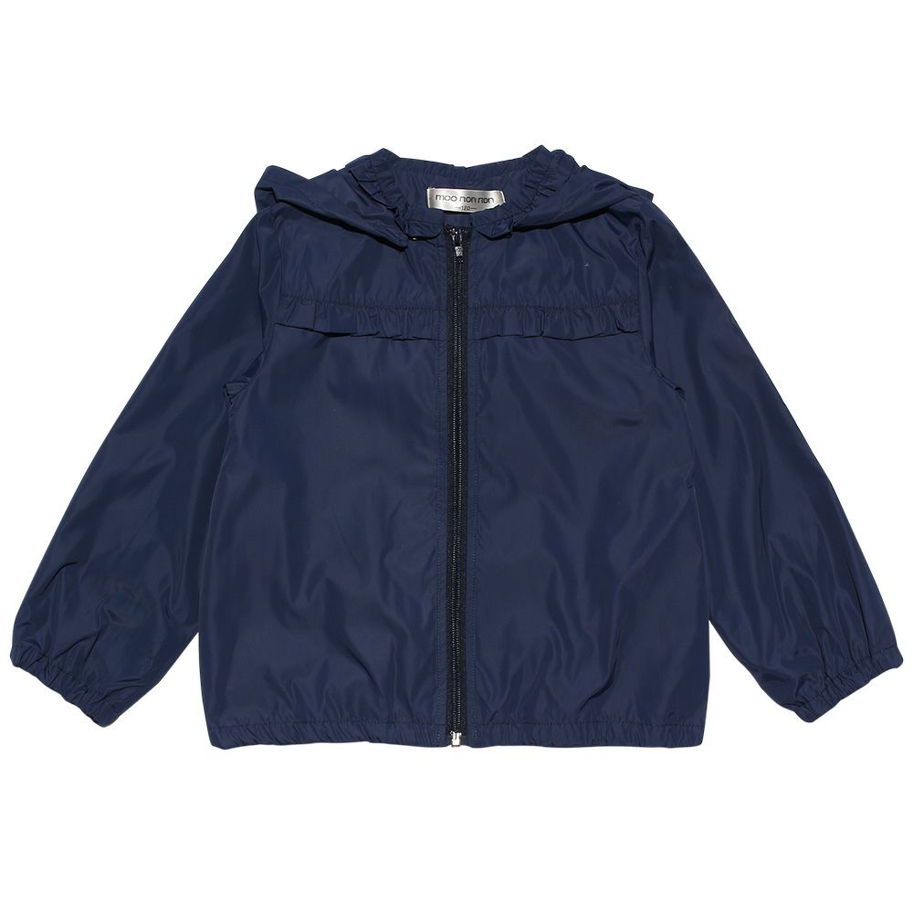 Children's clothing girl removal zip -up parka jacket navy (06) front