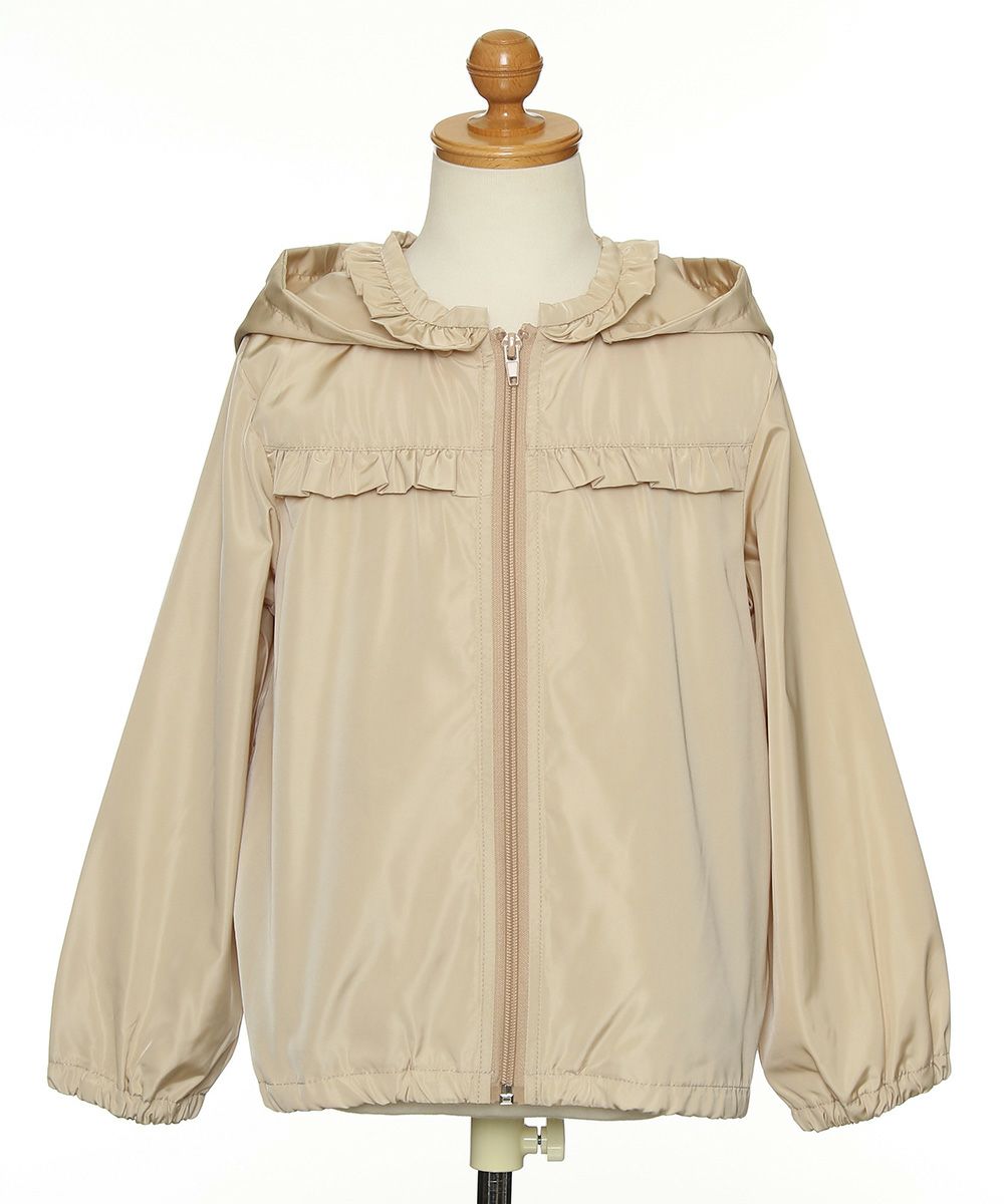 Children's clothing girl removal zip -up parka jacket beige (51) torso