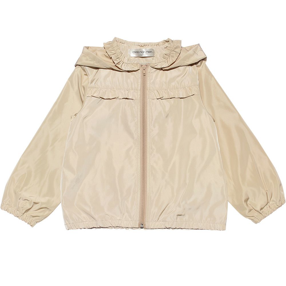 Children's clothing girl removal zip -up parka jacket beige (51) front