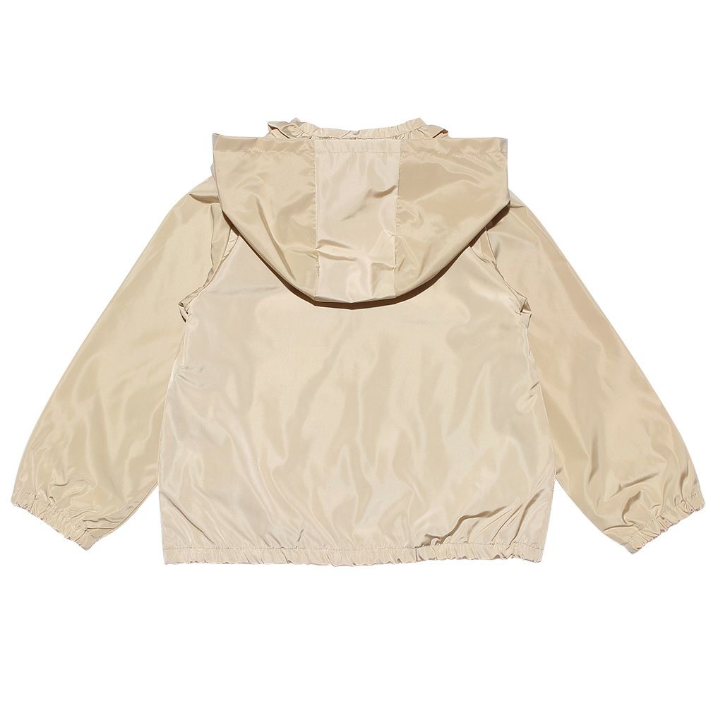 Children's clothing girl removal zip -up parka jacket beige (51) back