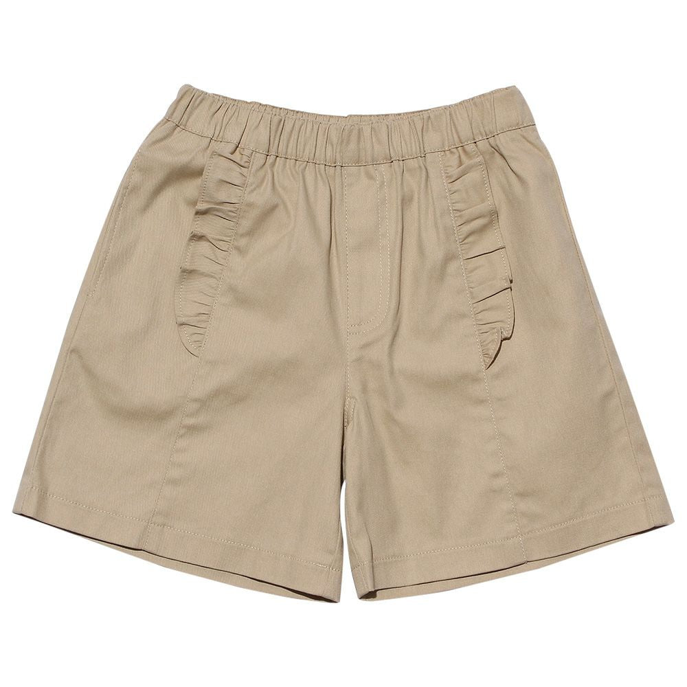 Stretch twill material brill shorts Beige front